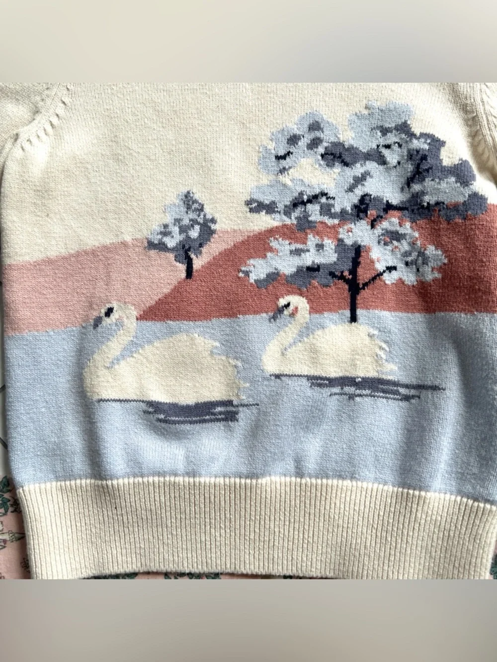 18-24M🦢 Janie & Jack Swan Lake Puff Sleeve Sweater Castle Unicorn Floral Legging